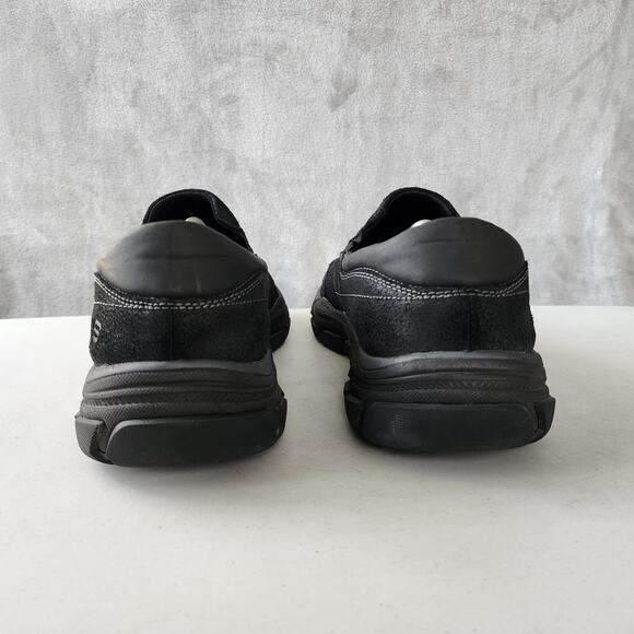 Skechers Shoes Mens Size 13 Relaxed Fit Black Leather Respected Calum Slip on - Picture 4 of 13